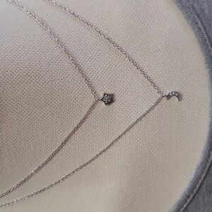 Minimalist Sterling Moon + Star Necklace